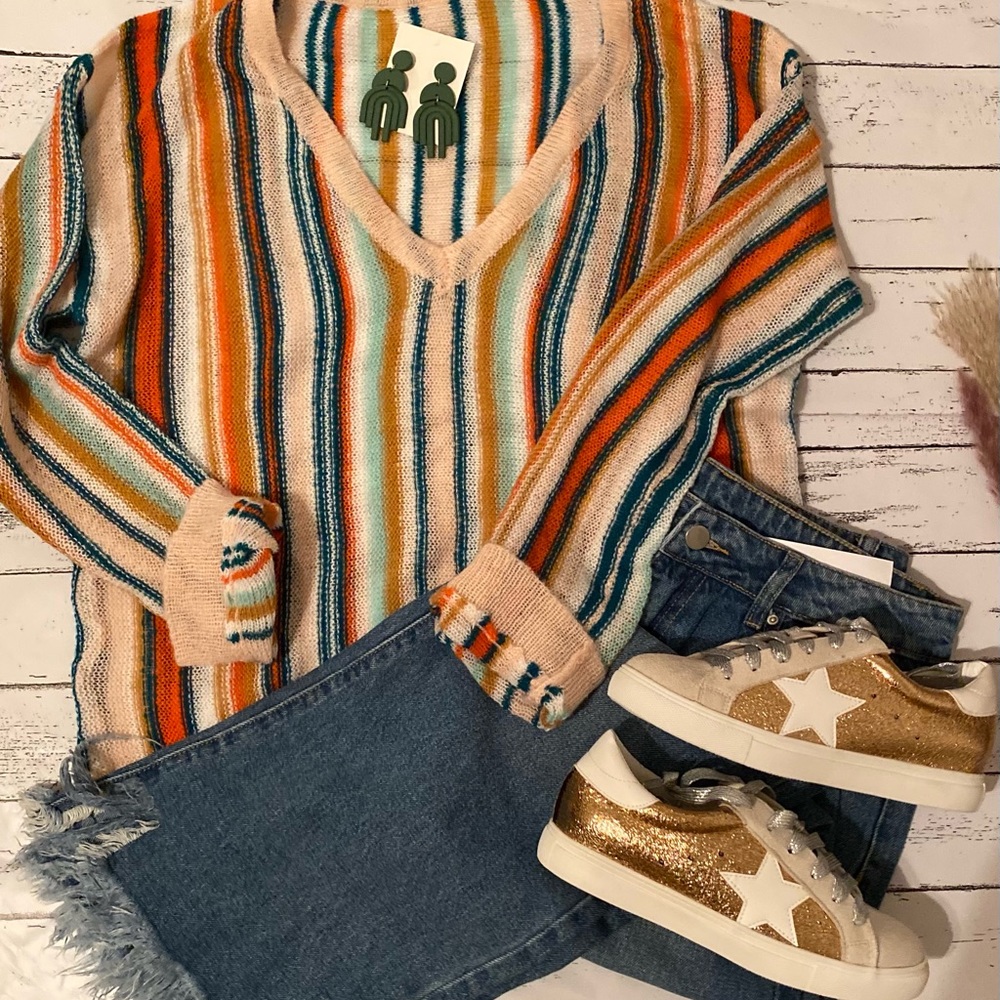 Striped knit sweater